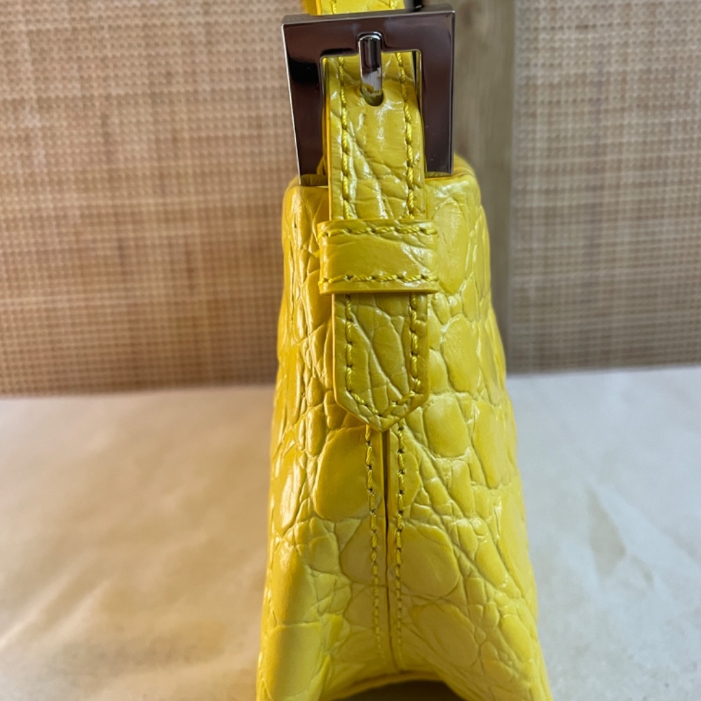 BY FAR dulce bag in yellow croc-embossed leather - Picture 5 of 12